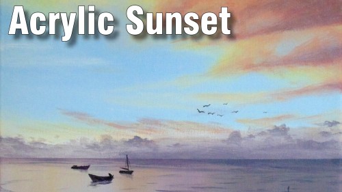 how to paint a sunset in acrylic