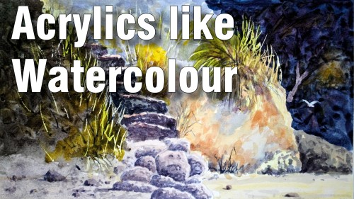 using acrylic paint like watercolour