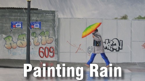 how to paint rain acrylic