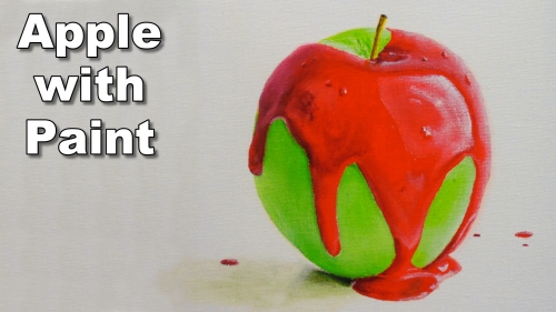 how to paint an apple with dripping paint