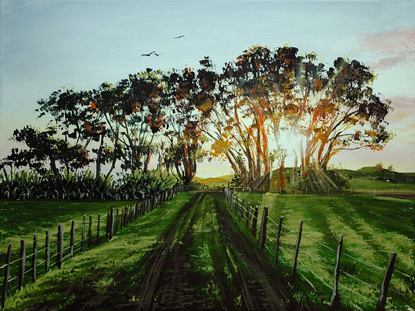 how to paint sunsets trees