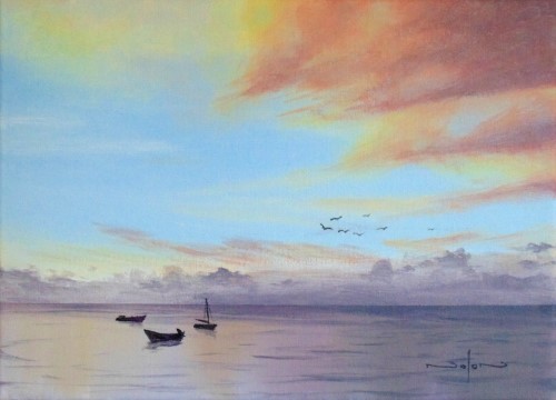 how to paint a seascape in acrylic