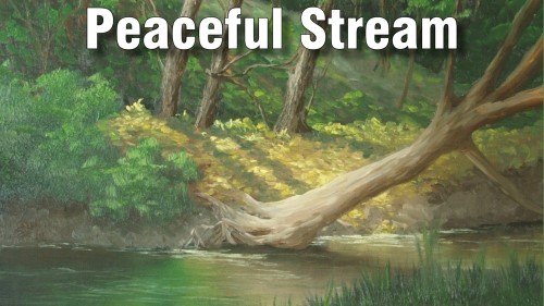 how to paint peaceful stream oil