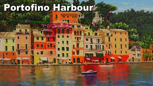 how to paint portofino harbour in oil painting