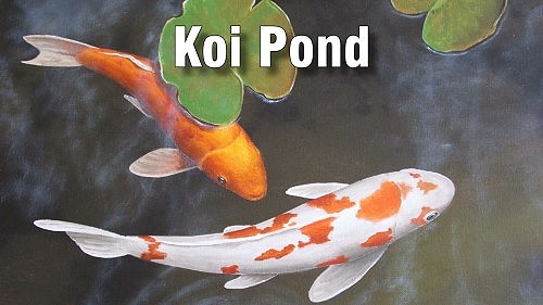 how to paint koi pond oil