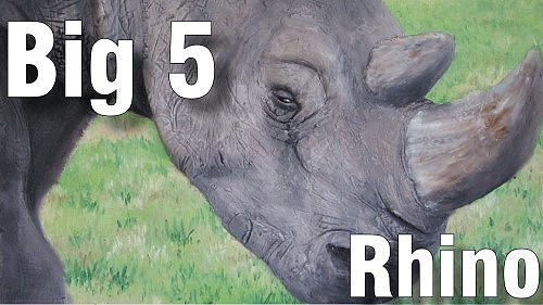 how to paint big five rhino oil