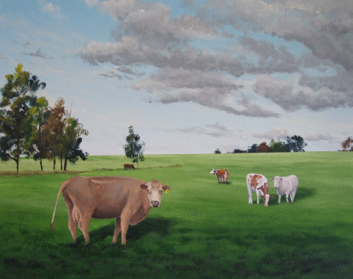 painting animals in a landscape