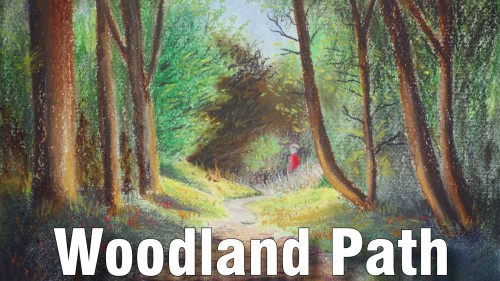 how to draw woodland path pastel