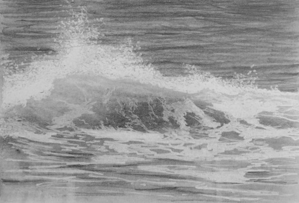 how to draw waves in pencil