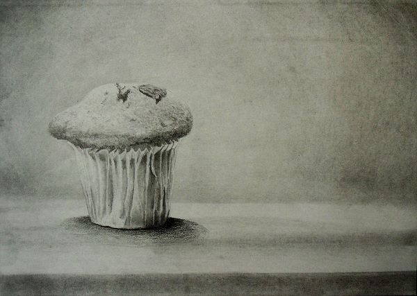 how to draw still life cupcake cake food