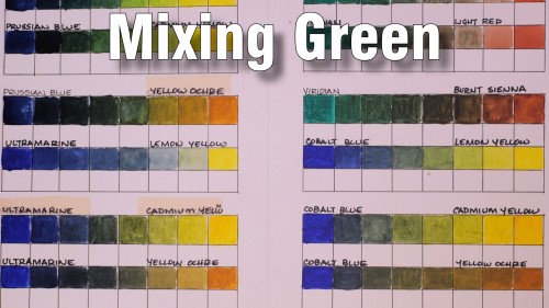 how to mix and paint green chart watercolour