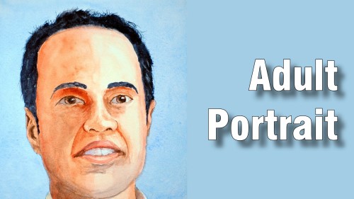 how to paint adult portrait watercolour
