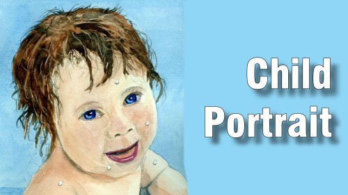 how to paint child portrait watercolour
