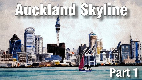 how to paint auckland skyline part one watercolour