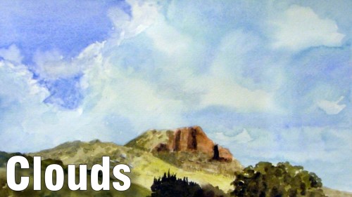 how to paint clouds watercolour