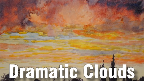 how to paint dramatic clouds watercolour