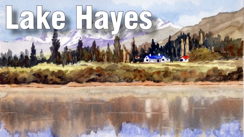 how to paint lake hayes watercolour