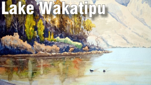 how to paint lake wakatipu watercolour