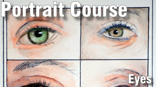 how to paint eyes portrait course watercolour