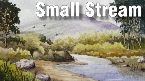 how to paint small stream watercolour