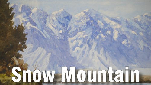 how to paint snow mountain watercolour