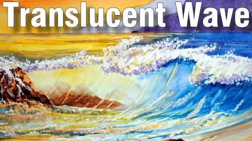 how to paint translucent wave watercolour