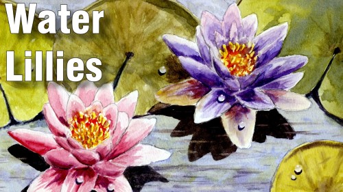 how to paint water lillies watercolour