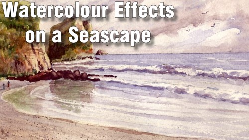how to watercolour effects on a seascape watercolour
