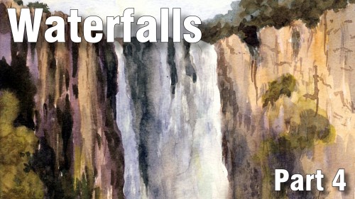 how to paint waterfall part four watercolour