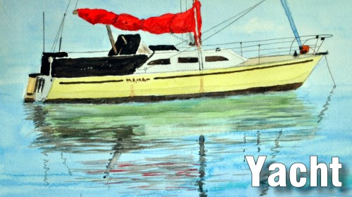how to paint yacht watercolour