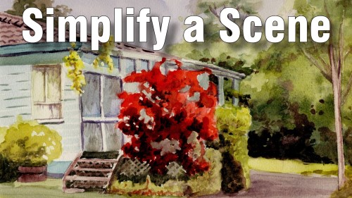 how to simplify a scene watercolour