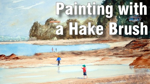 painting with hake brush watercolour